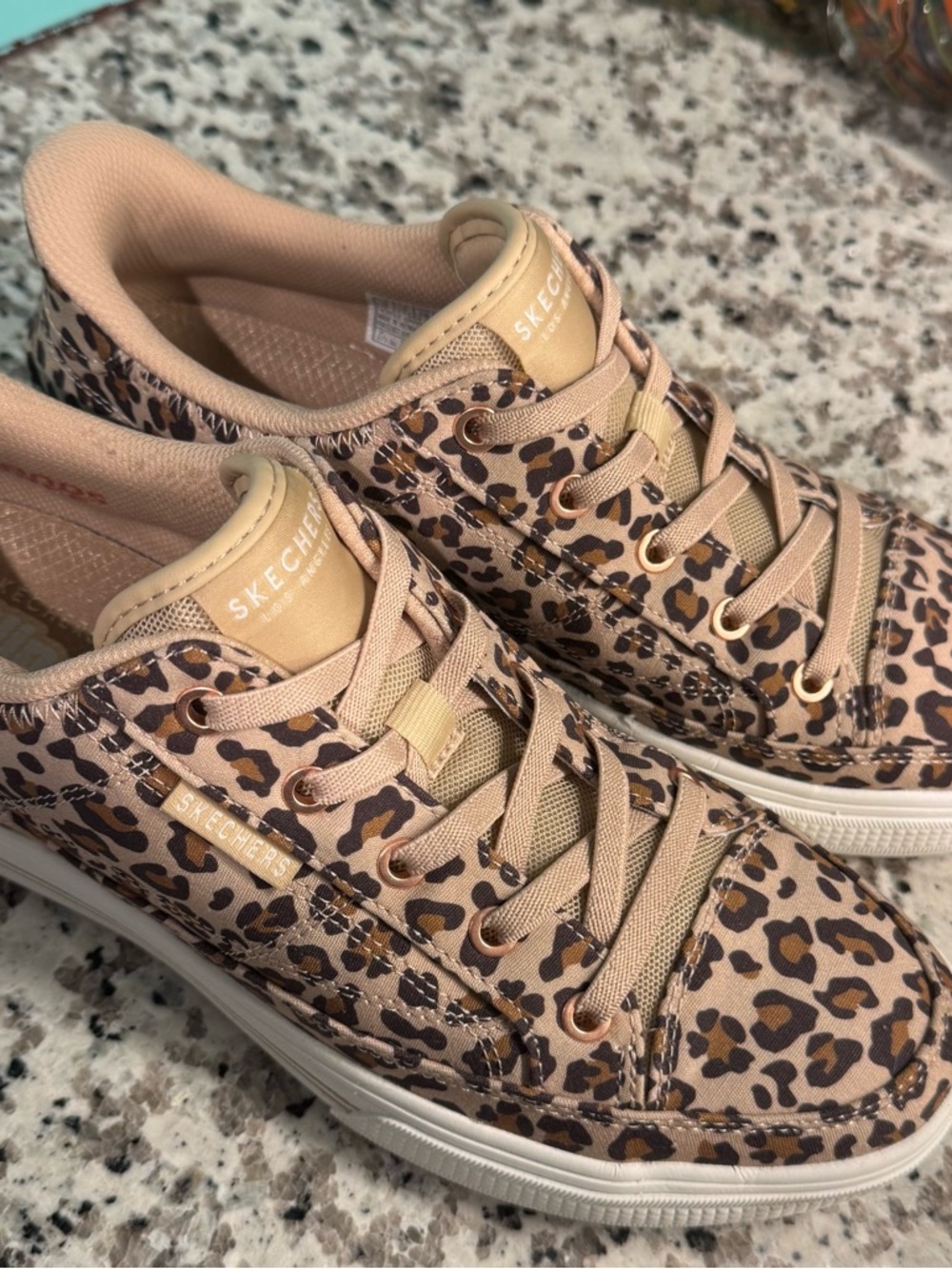 Skechers Women’s Arch Fit Leopard-Print Lace-Up Sneakers